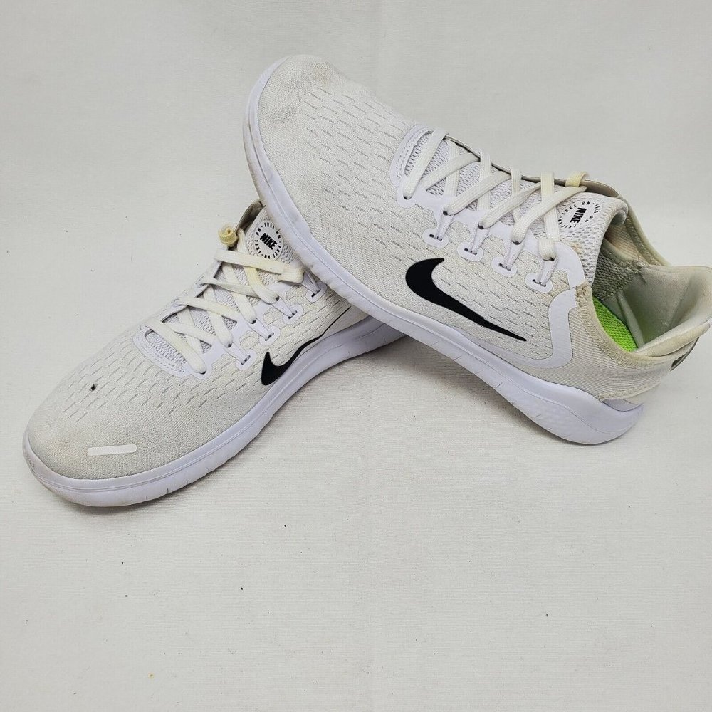 Nike Free RN 2018 Womens Size 8.5 White Black Athletic Shoes Sneakers 942837-100